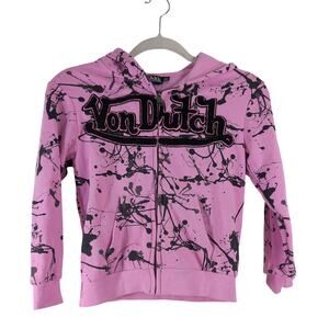 Von Dutch Kids Zip Up Hoodie, Size 7/8